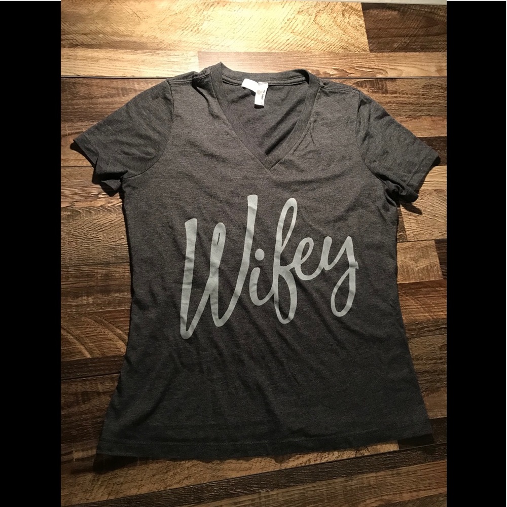 American Apparel Wifey V-neck Womens T-Shirt